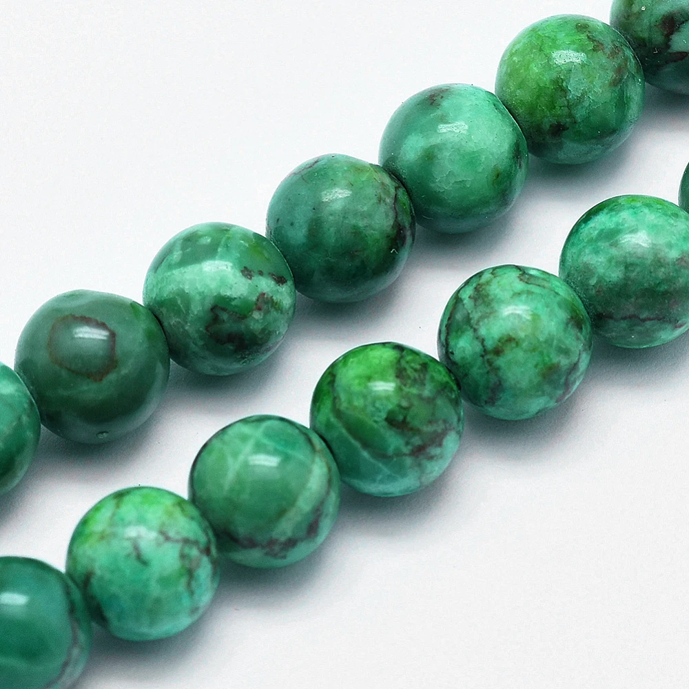 120 Pcs Turquoise Beads 1Box Round Loose Beads 8mm Turquoise for Jewelry Making Crafts Hole: 1mm