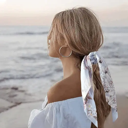 Imagen 2 del producto Coleteros de puntos a la moda, cuerda larga para el cabello, lazos coreanos para el cabello para mujer, bufanda de cola de caballo, banda elástica dulce para el cabello, accesorios para el cabello