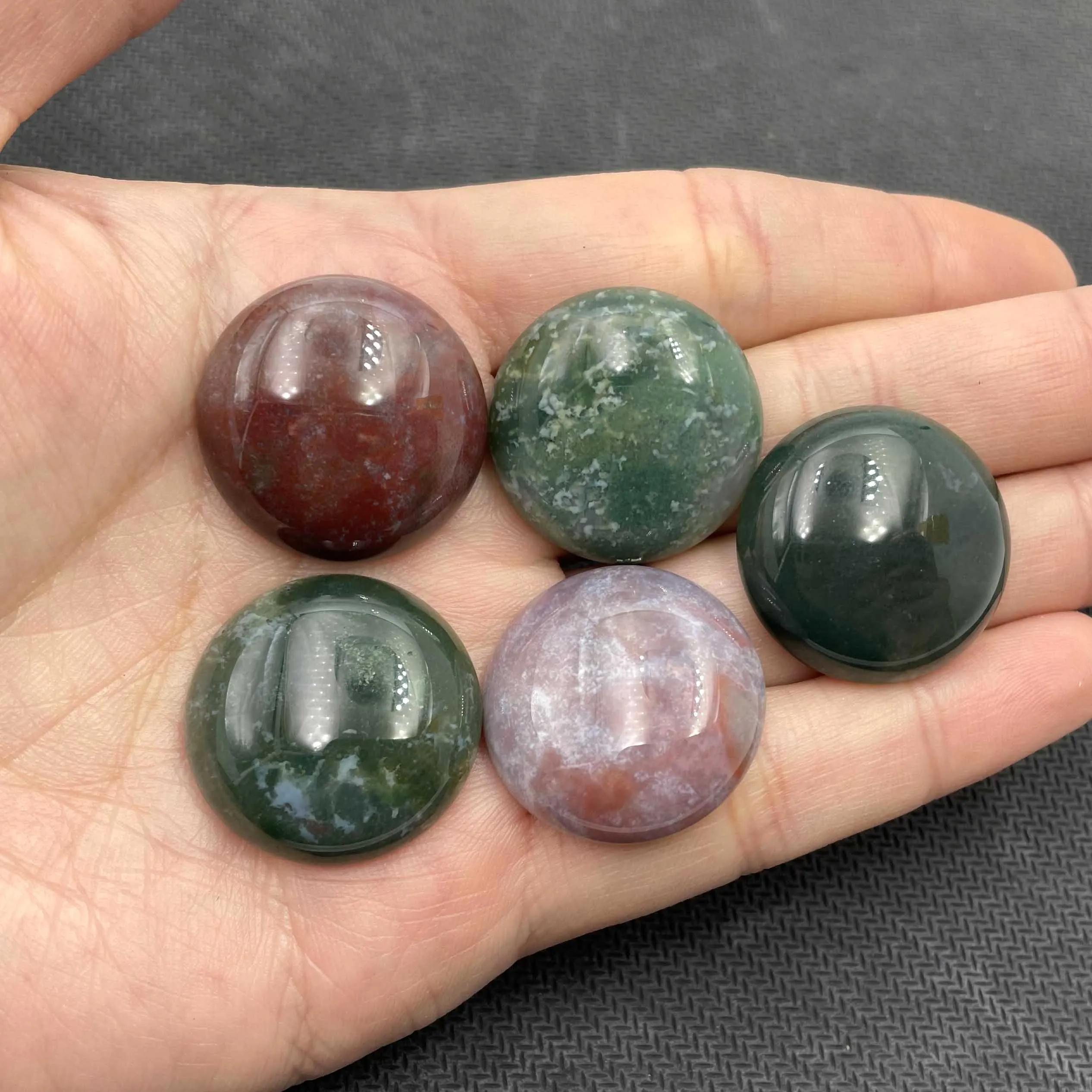 5Pcs/Lot 25MM CAB Cabochon Natural Stone Agates Quartz Jades Turquoises Beads For Jewelry Making Fit Diy Necklace Accessories