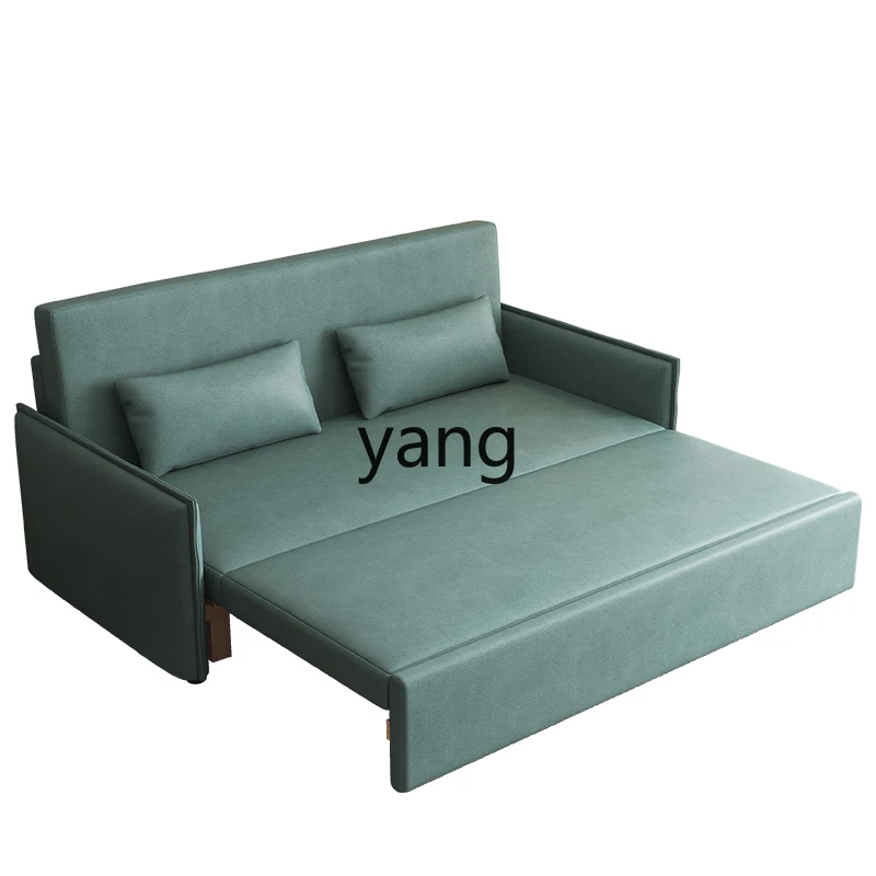 

CX Modern Minimalist Fabrics Sofa Bed Small Apartment Living Room Foldable Dual-Purpose Faux Leather Lazy Solid Wood