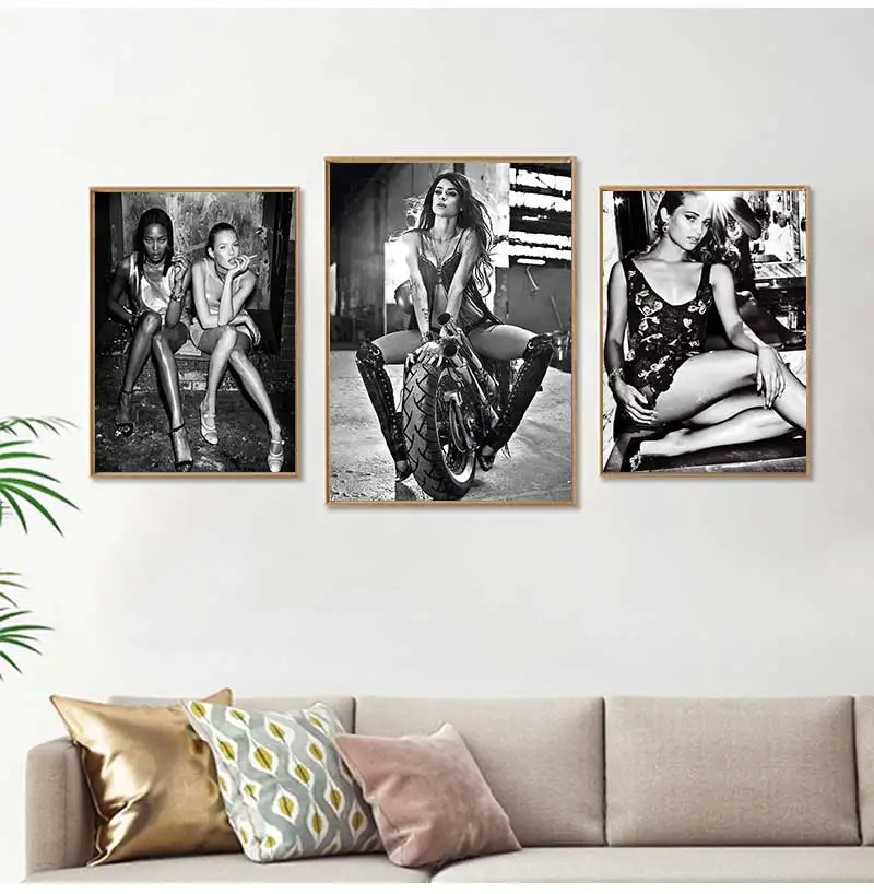 Top Model Naomi Campbell Kate Moss Smoking Poster Prints Wall Art Fashion Girls Iconic Celebrity Canvas Painting for Home Decor