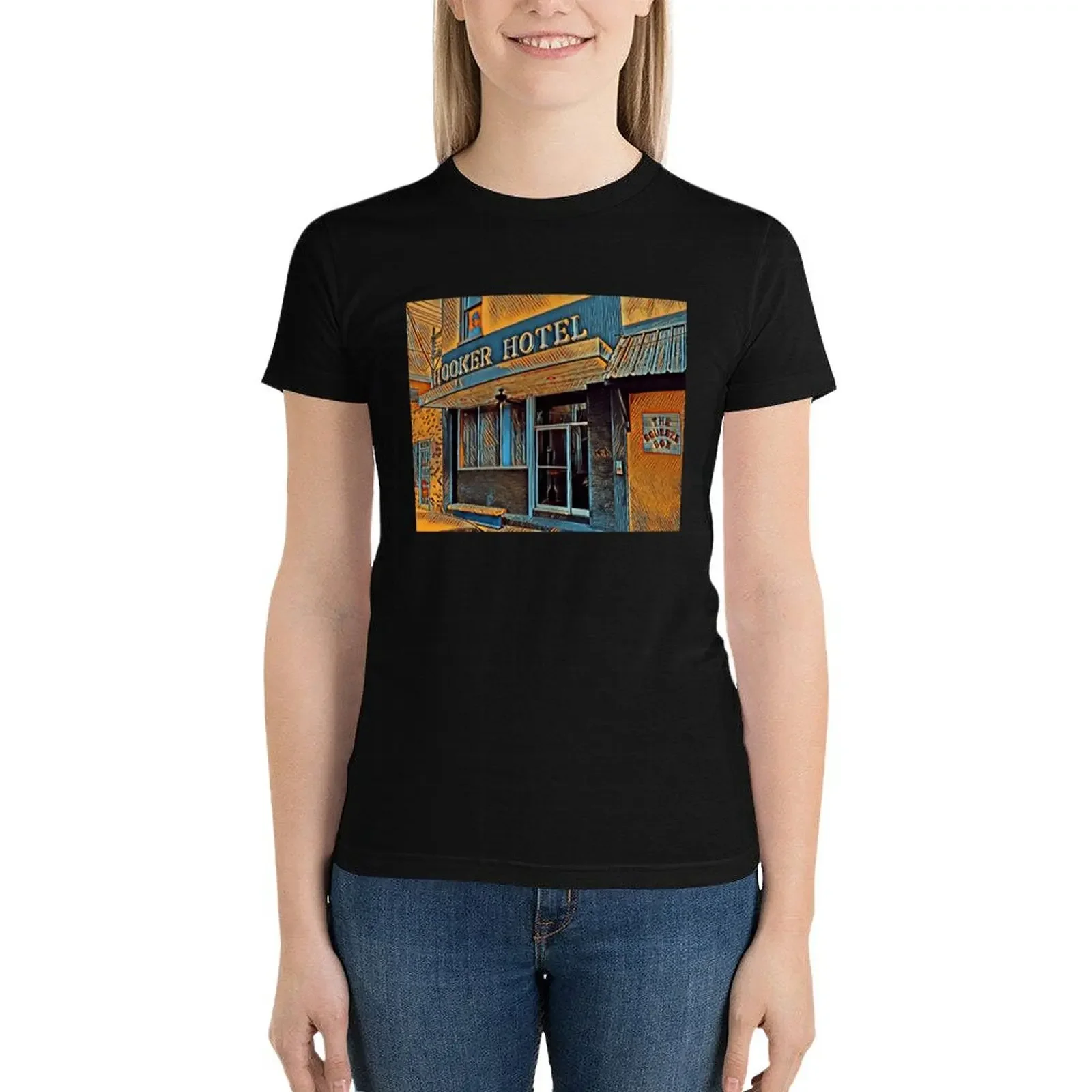 

Hooker Hotel, Clarksdale, Mississippi, USA T-Shirt female lady clothes tshirts woman