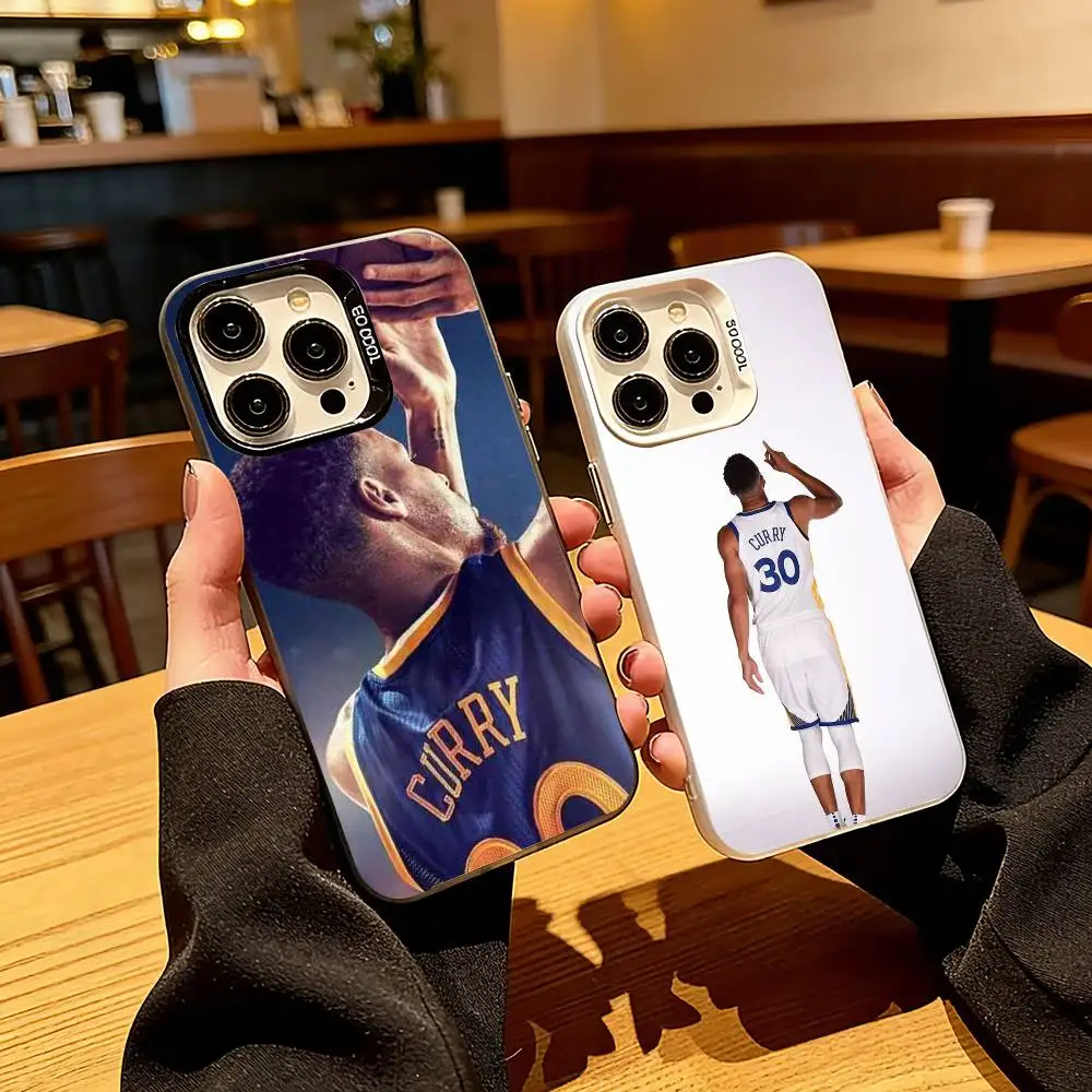 

Basketball S-Stephen Curry 30 Phone Case For iPhone 17,16,15,14,13,12,11 Plus,Pro Max,XS,Colored Silver Plated Inside Cover