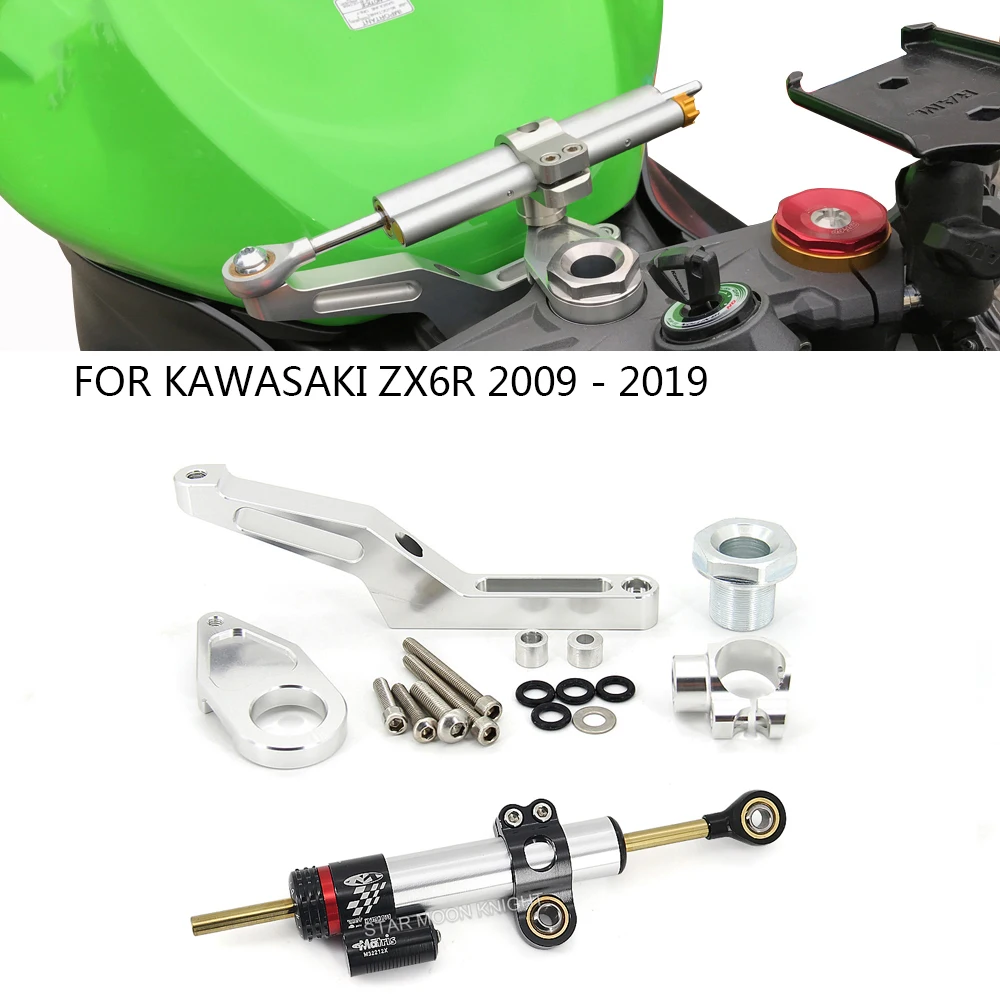 Motorcycle CNC Steering Damper Mounting Bracket For Kawasaki Ninja ZX-6R ZX6R ABS ZX636 2009-2019 2014 2015 2016 2017