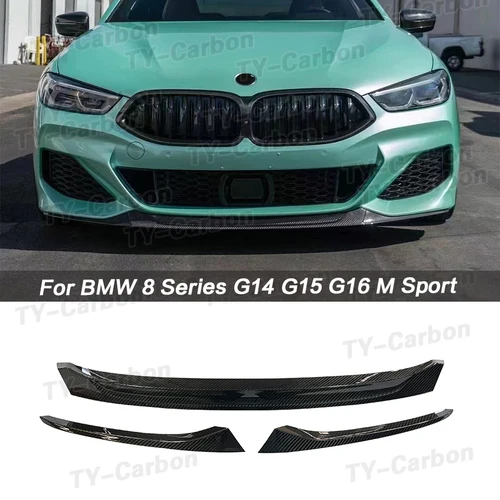 BMW 8シリーズ G14 G15 G16 Mスポーツ 2ドア 4ドア 2018+用 ドライカーボンファイバー製 フロントバンパーリップスポイラー フロントリップスプリッター