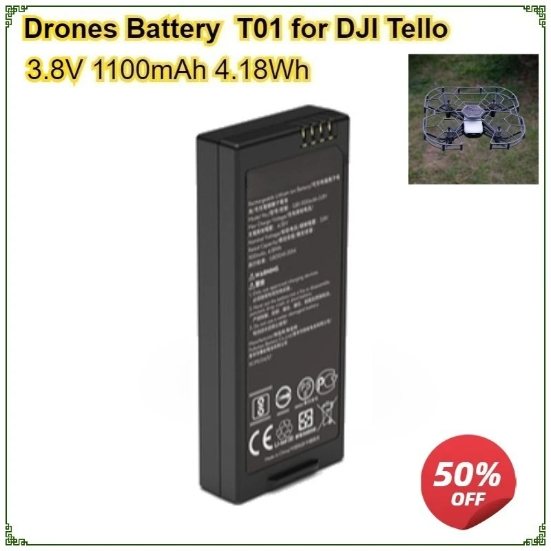 

Drones Battery 1100mAh/3.8V 4.18Wh T01 for DJI Tello Replacement Battery High Quality Rechargeable Bateria