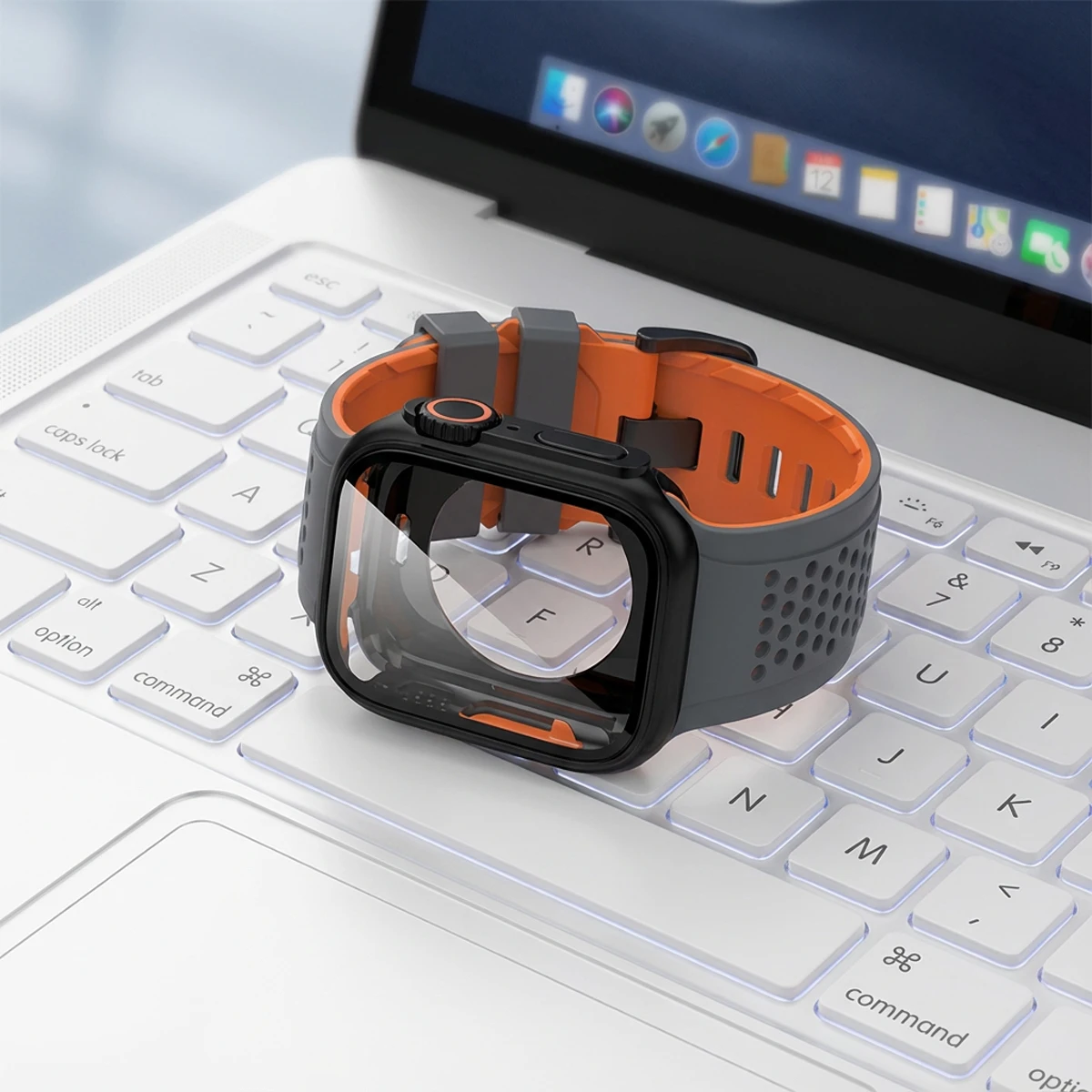 Silicone Band PC Case+Strap Screen Protective Cover for Apple Watch 11 10 9 8 7 6 SE3 46mm 44mm 45mm Change To Ultra 3/2 49mm