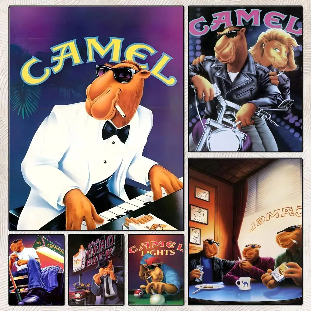 Brand C-Camel Joe Camel Vintage Poster Decorative Wall Art Stickers Mural For Home Living Room Hallway Decor Gift