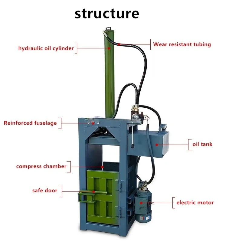 Hydraulic Compression Metal Drum Press Steel Waste Oil Drum Compactor Hydraulic Oil Drum Flattener