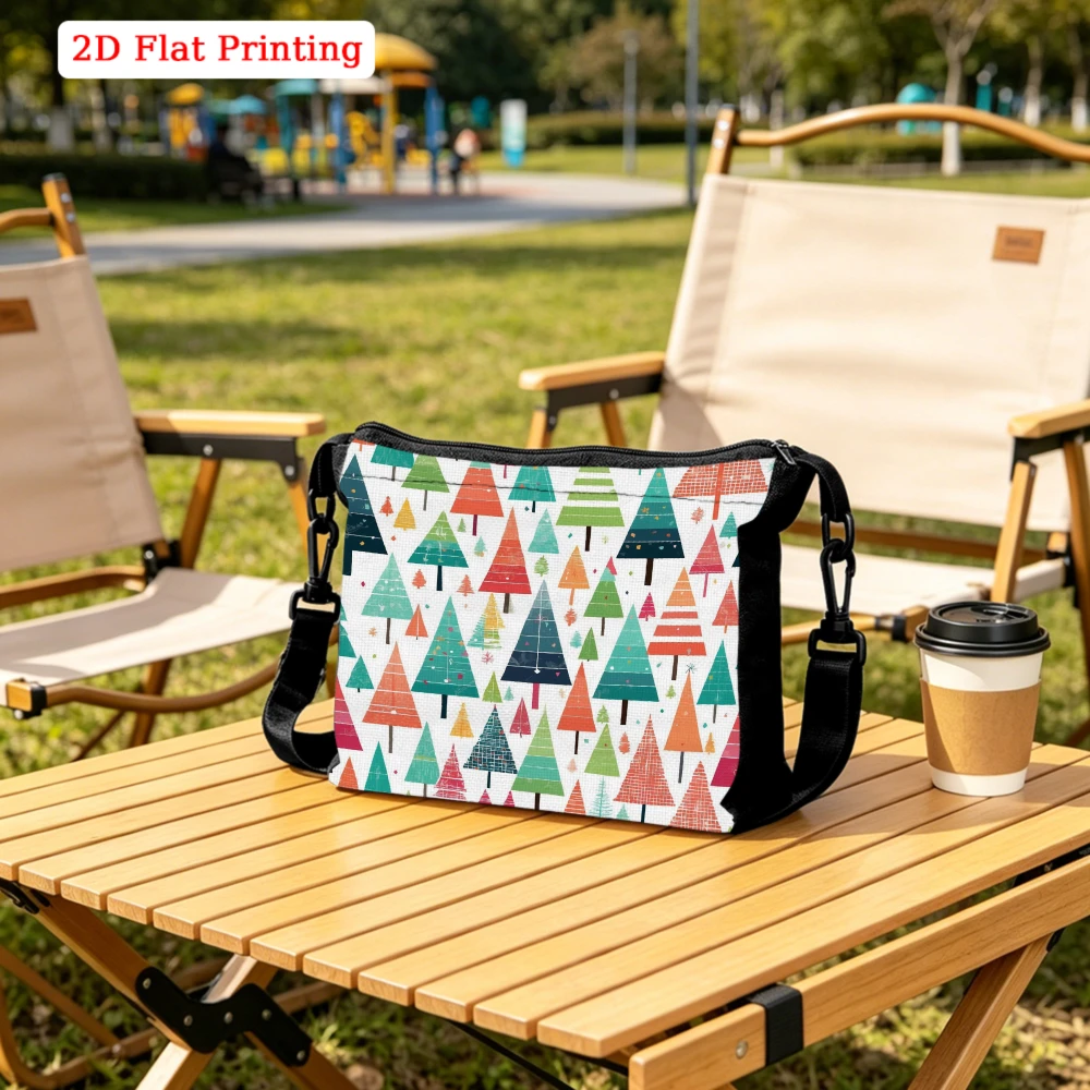 1pc Casual Style Crossbody Bag Multicolor Geometric Triangle Print Shoulder Bags For Park Walking Daily Commute Lightweight Stor