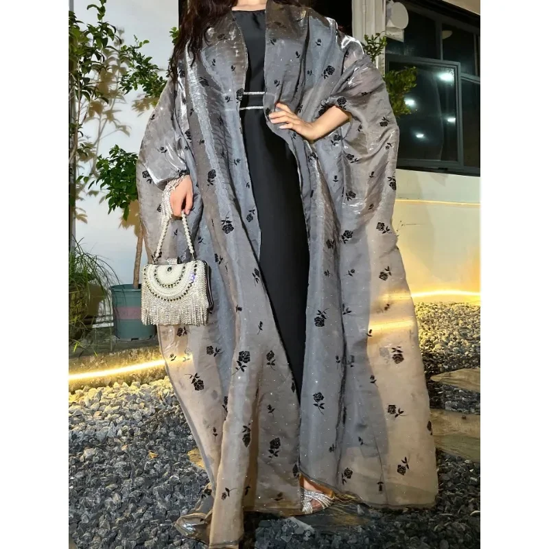 

Women's Muslim clothing simple rose dress suit robe LY10