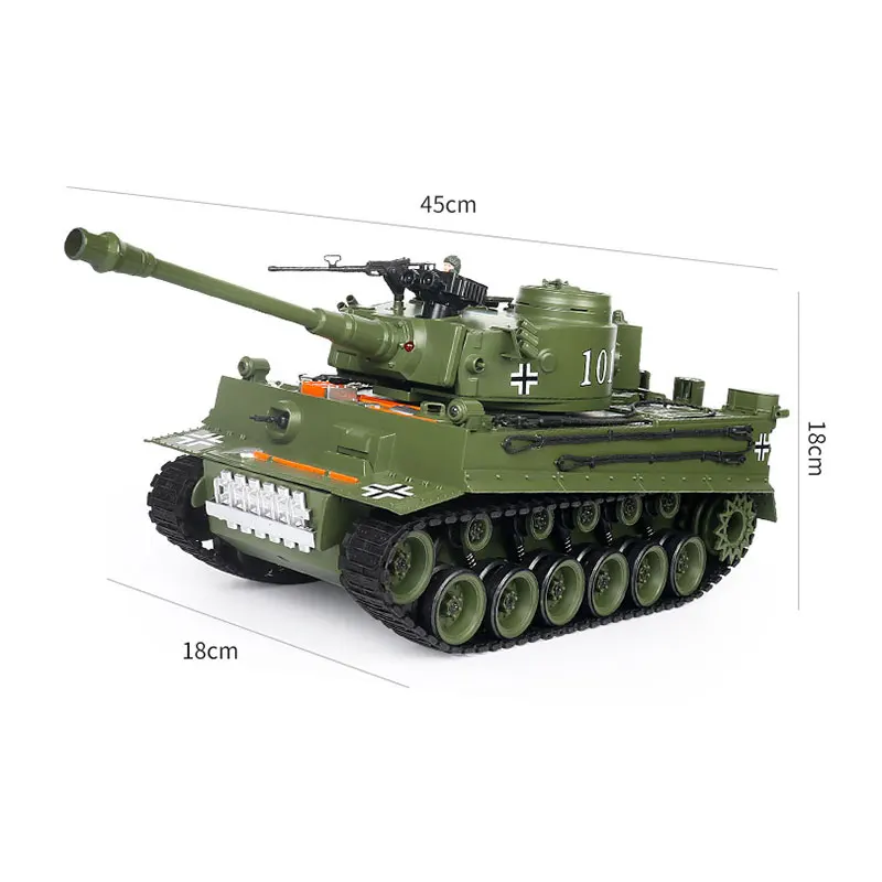 RC Tank Shoot Water Bullet fumo telecomando a infrarossi serbatoio giocattolo tigre modello militare rinculo vibrante con suono LED Boy Gift