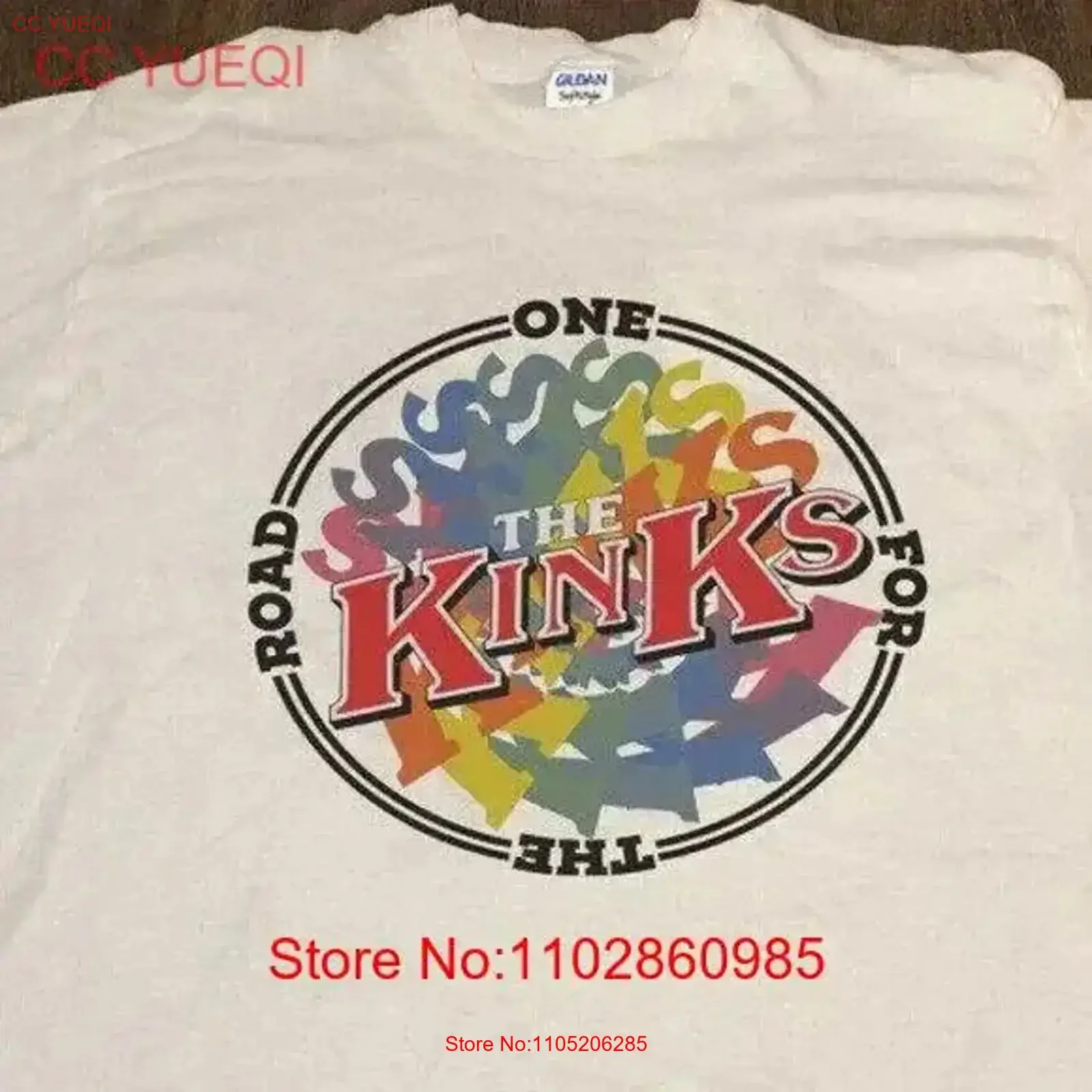 The Kinks One For Road Concert Band Tour T Shirt remake white TE8479 vintage Washed Soft designer clothes Stretched Comfortable