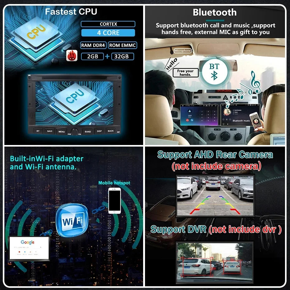Radio Estéreo Inalámbrico para Auto con Carplay Android 15, 2DIN, para Peugeot 3008 5008 2010-2016, Bluetooth, Pantalla de 7 Pulgadas, Reproductor Multimedia, GPS 5