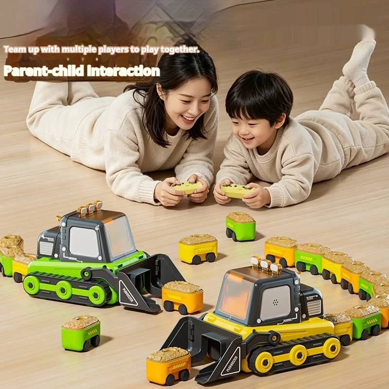 Remote Control Snake Engineering Car, Magnetic Battle Toy, Interactive Game, RC Battle Playset for Kids Multiplayer Competition