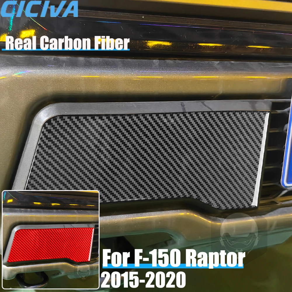 

Настоящее углеродное волокно, автомобильные аксессуары, панель переднего бампера, декоративная накладка, мягкая наклейка для Ford F150 SVT Raptor 2015-2020