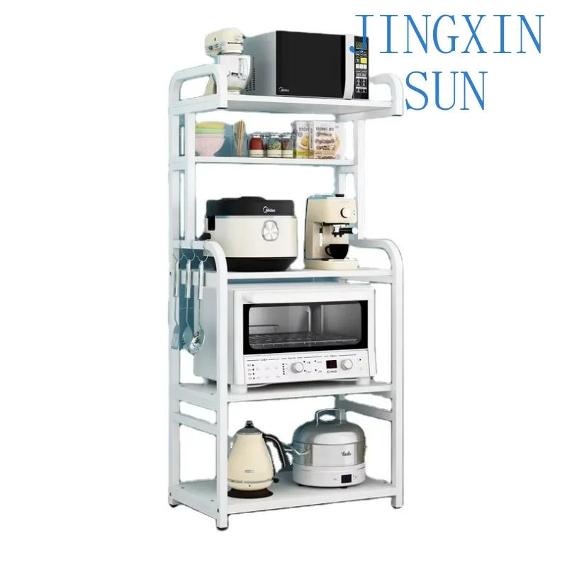 Multi-Storey Household Storage Shelf Five-Stories High Floor-Mounted Microwave Oven Dish Cabinet with Kitchen