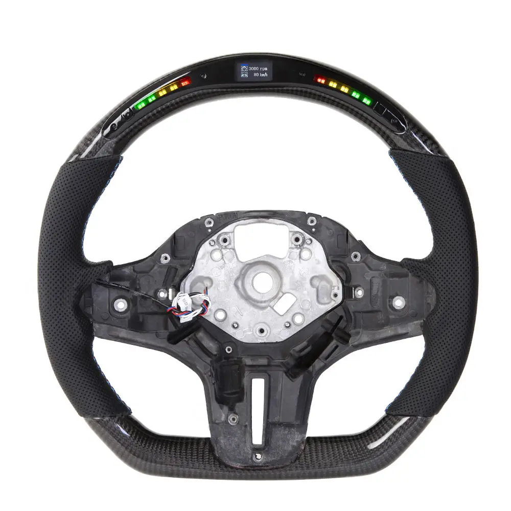 LED Display Shift Lights Carbon Fiber Steering Wheel For BMW G30 G31 G38 G32 G11 G12 G14 G15 G16 X3-X6 M Sport