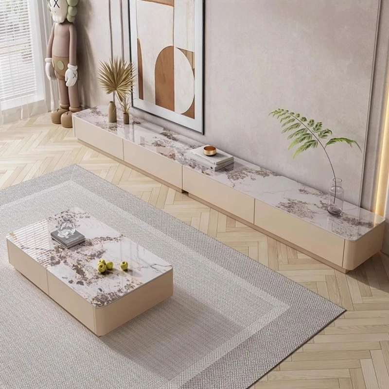 بلاطة صخرية فاخرة خفيفة 180 200 220 240 260 280 300 320 340 360 380 سم حامل تلفاز خزانة تلفزيون أثاث غرفة المعيشة طاولات القهوة #2