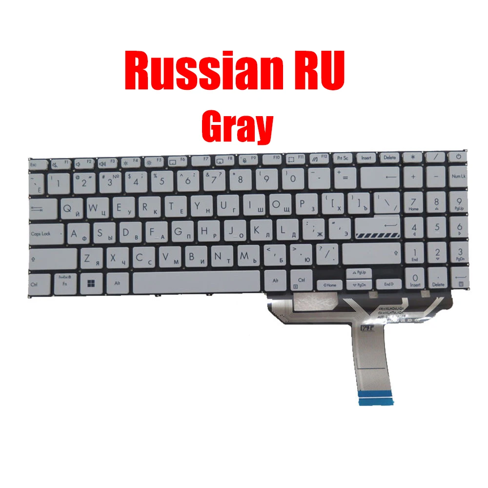 

Клавиатура для ноутбука ASUS 9Z.NLHBQ.H0R NSK-UAEHSQ серая русская RU без рамки