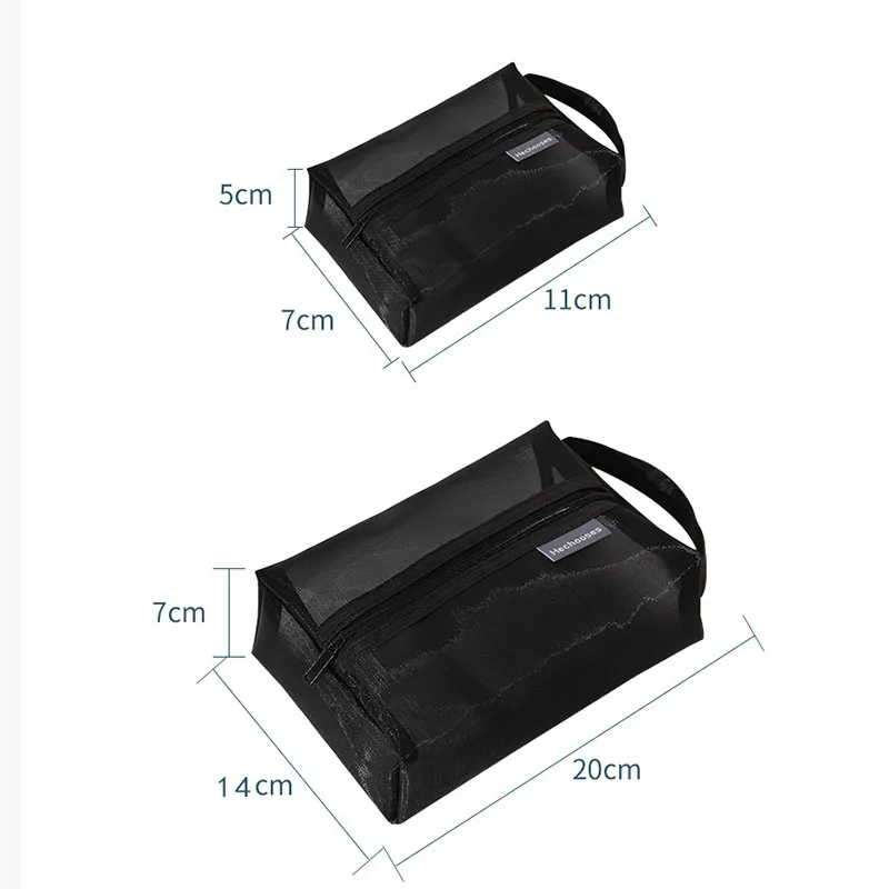 Large Capacity Key Bags Transparent Cosmetic Bag Square Mesh Storage Pouch Mini Zipper Coin Purse Mini Wash Bag Stationery Case