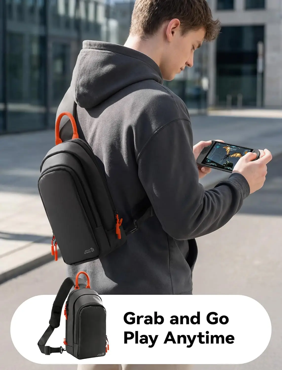 

JSAUX Crossbody Sling Bag for Steam Deck OLED, Protective Crossbody Travel Gaming Pouch with Joystick Guard Design, BG0131