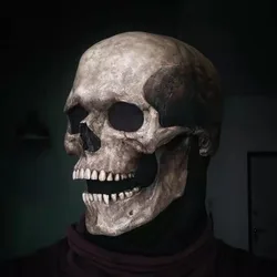 Halloween Mask Latex Mask Skull Mask Horror Decoration Full Head Skull Mask Helmet Movable Jaw Masque Gifts Party Costume Mask