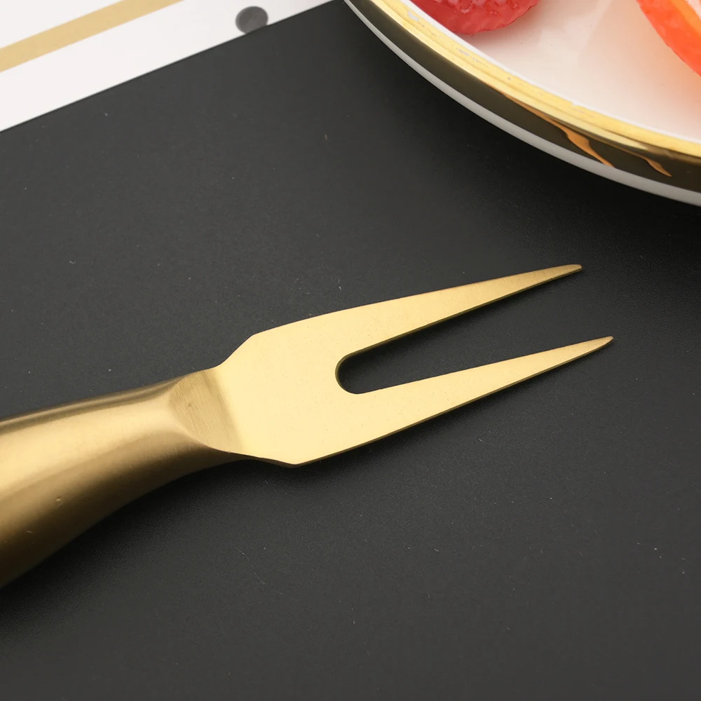 6Pcs Matte Gold Mini Knife Fork Chisel For Butter Cheese Slicer Cutter Stainless Steel Cutlery Tool Kitchen Gadget