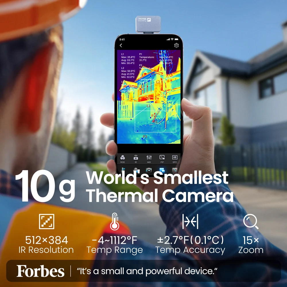 -20℃ to 600℃ Thermal Imager Thermal Imaging Camera P2 Floor Heating HVAC Inspection and Repair