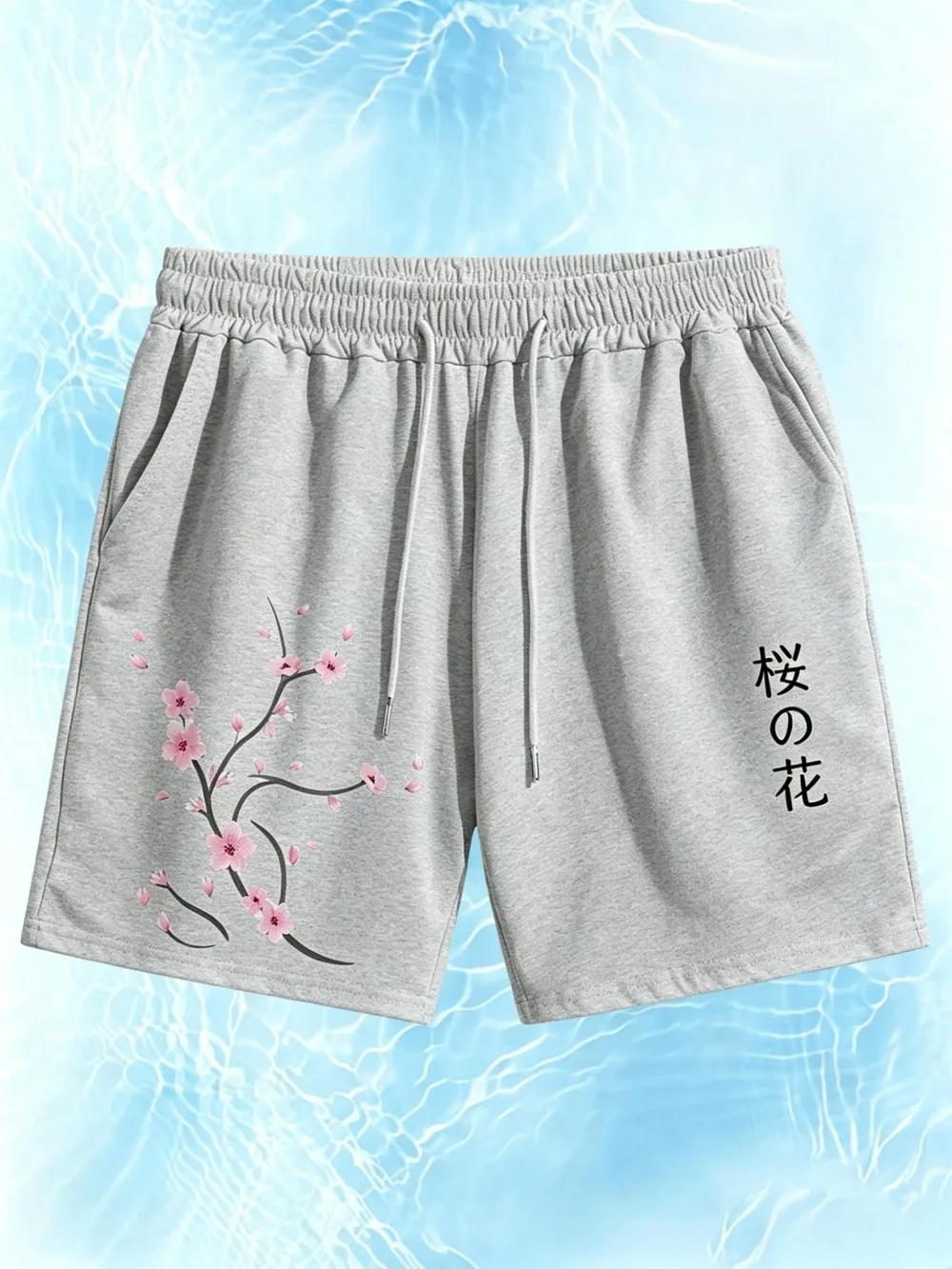 European and American men's summer creative angel letter print soft and breathable drawstring shorts outdoor street pants