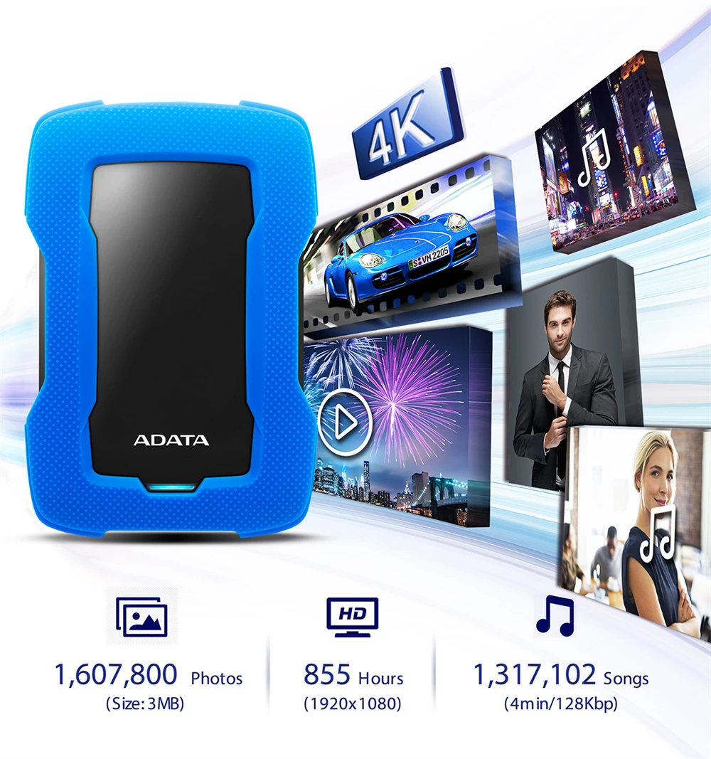 Hdata-ポータブル外付けハードドライブ,hd330, 2.5インチ,hdd, 1テラバイト,2テラバイト,オリジナル