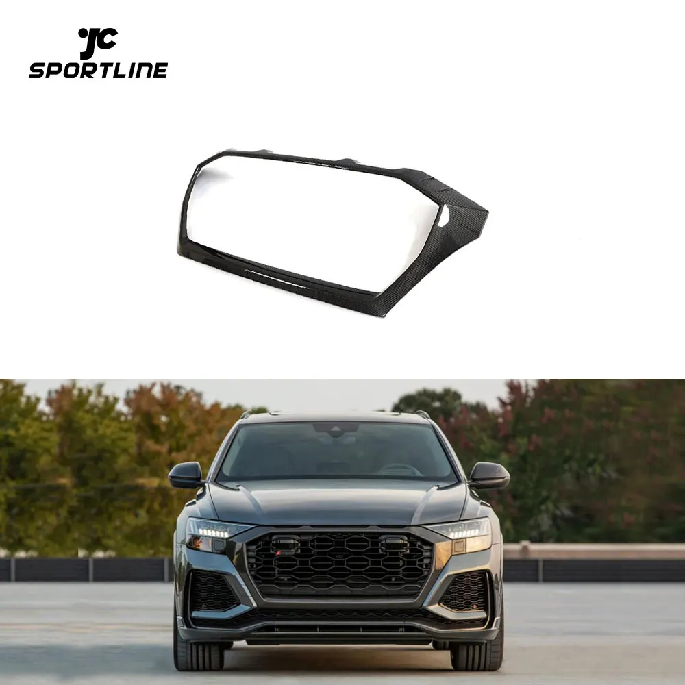 

JC Sportline Dry Carbon Fiber RSQ8 Front Grill Cover For Audi Q8 SLine SUV Sport Utility 4-Door 2019-2023