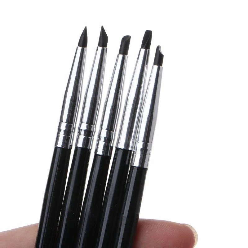 5 Styles Clay Sculpting Tools Silicone Carving Pen Brushs Professional Pen