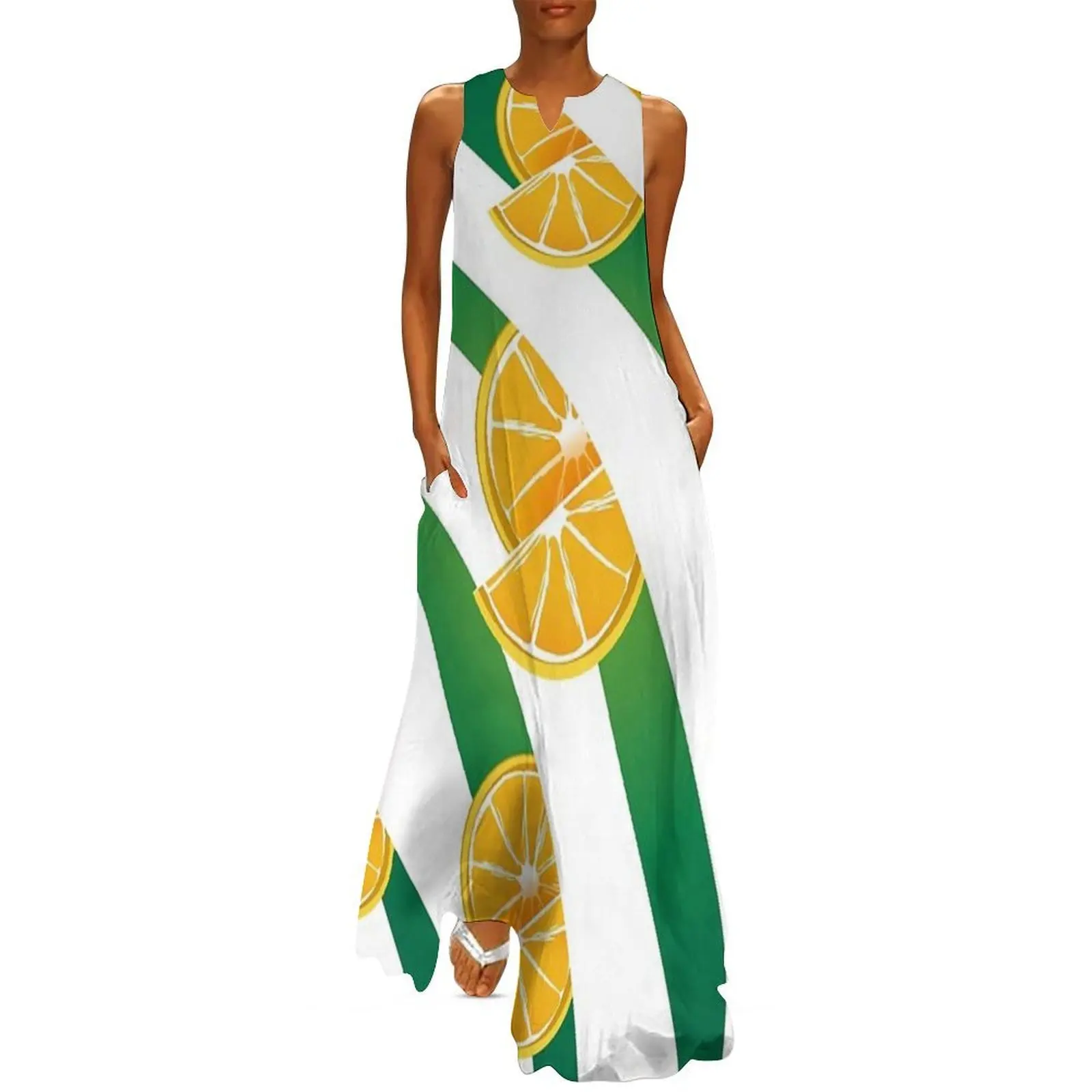 

orange and green pattern Long Dress Women's clothing evening dresses luxury 2025 sexy dress