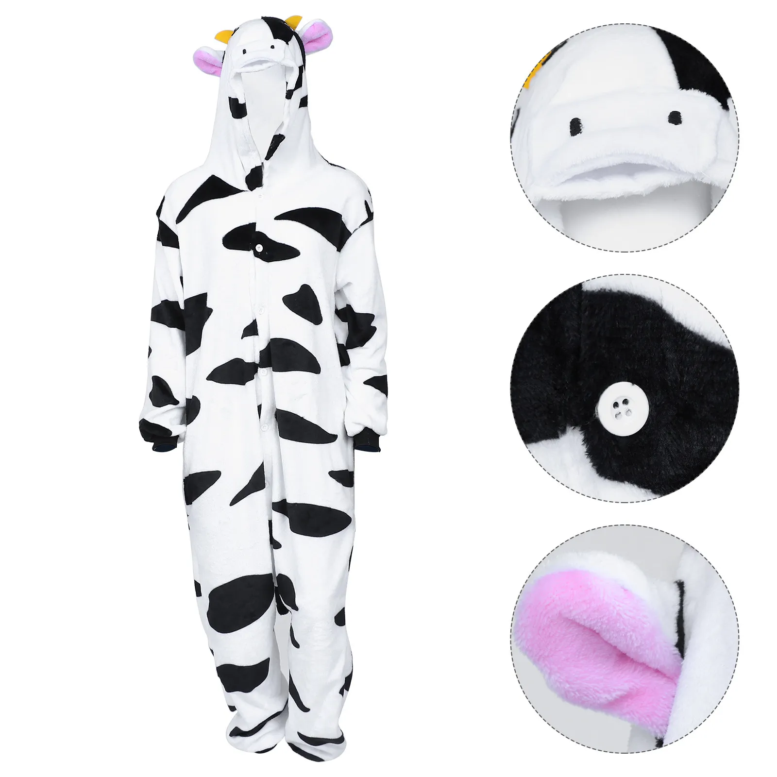 

1Pcs Cartoon Animal Sleepwear Flannel Pajamas Unisex Warm Winter Homewear Cozy Nightwear Flannel Pajamas Cartoon Sleepwear