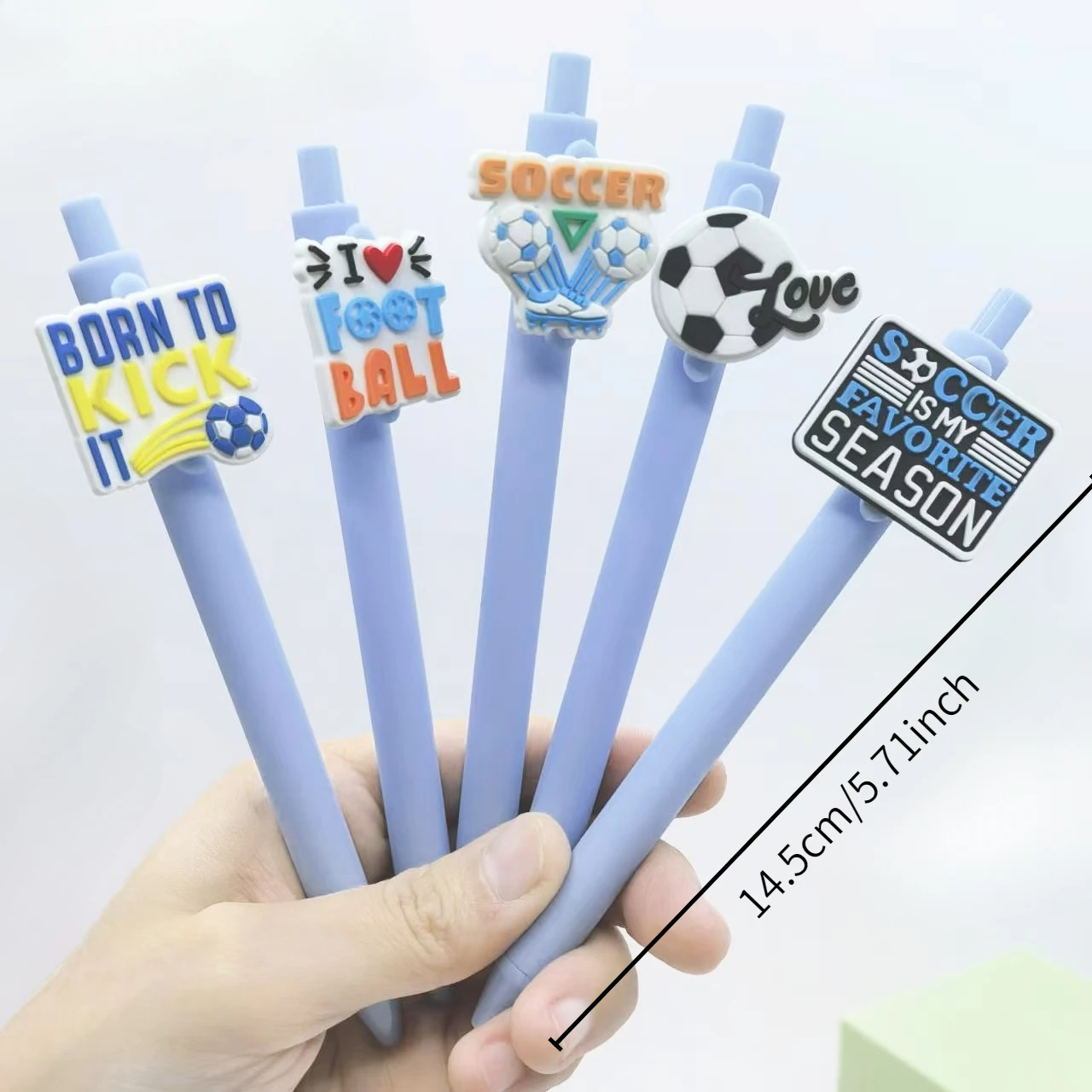 10PCS football patch pen, solid color sports series ballpoint pen, creative gift pen, neutral pen, random style