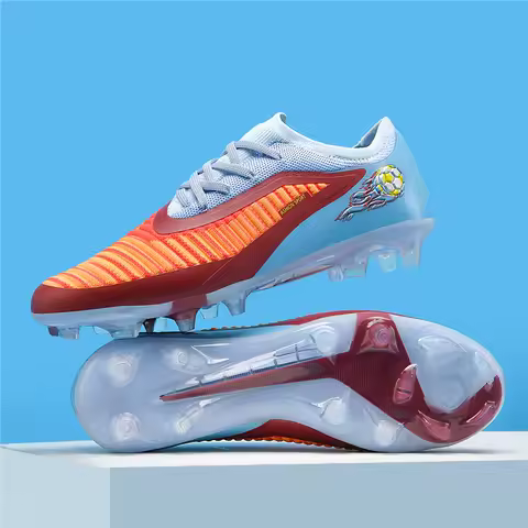 New Men Football Boots Outdoor Sport Boys Long Spikes Training Cleats Soccer Shoes Adult Non Slip Breathable Match Comfortable