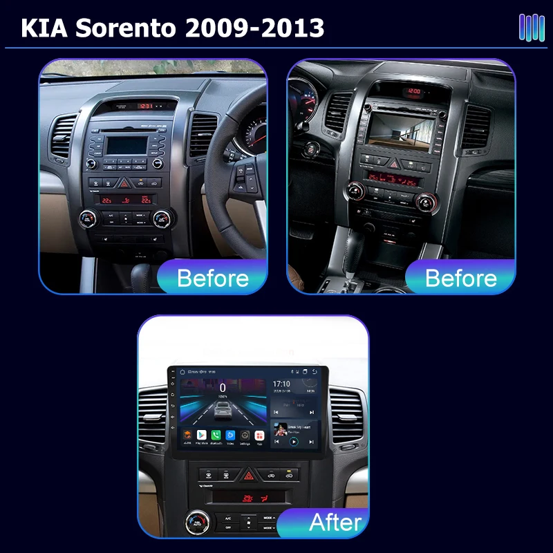 AI VOICEroadivox Android car radio for KIA Sorento 2009 2013 stereo GPS Navigation video Multimedia Player tape recorder