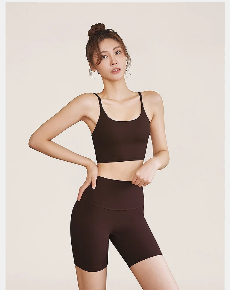 Yoga Shorts Beige Women Sport Gym Training Side Solid Athletic Modal Seamless Quick-Dry Fitting Print Cotton Lady Detail Lounge