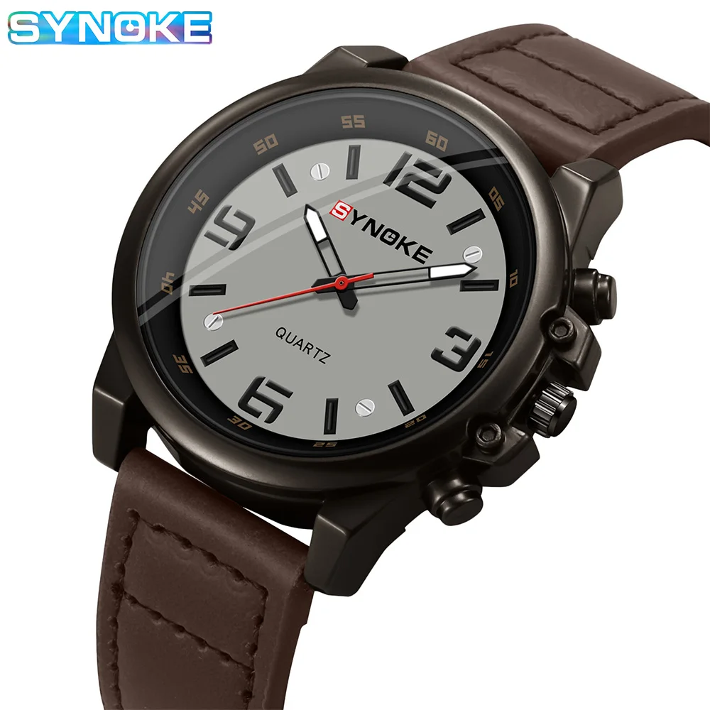 SYNOKE Men Watch Non Mechanical Watch For Men Waterproof Fashion Large Dial Quartz Wrist Watch Business Sports Hot Sales