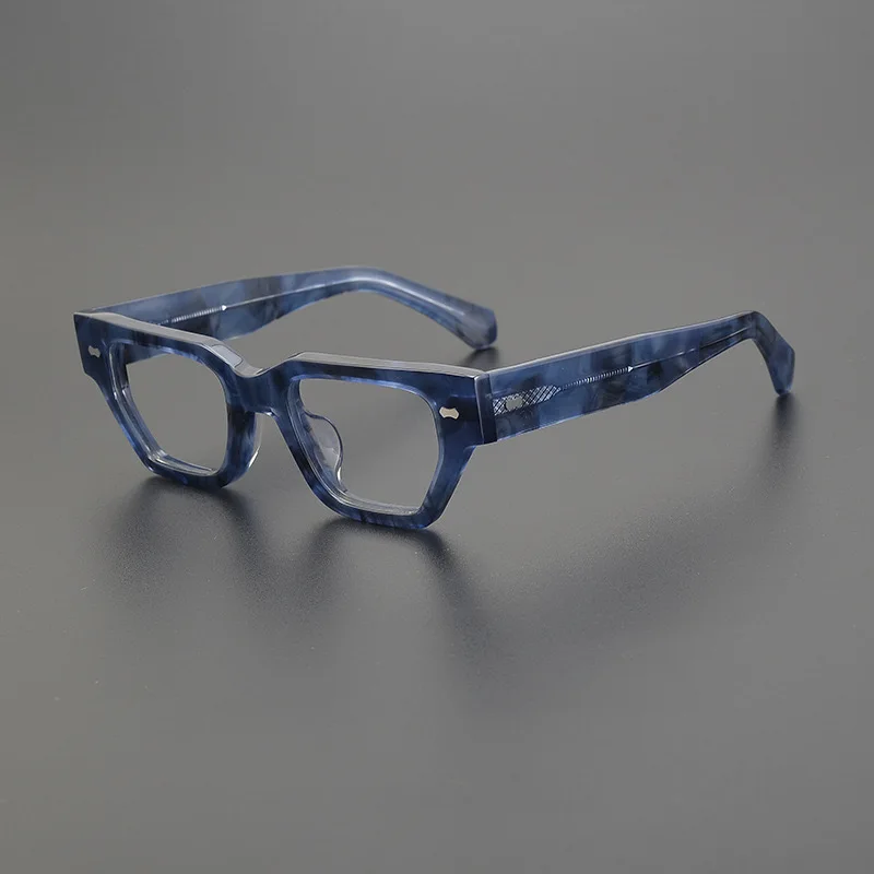 Designer Square Glasses Frame, Feito à Mão, Óculos Ópticos de Acetato, Pode Ser Equipado com Prescrição, De Alta Qualidade