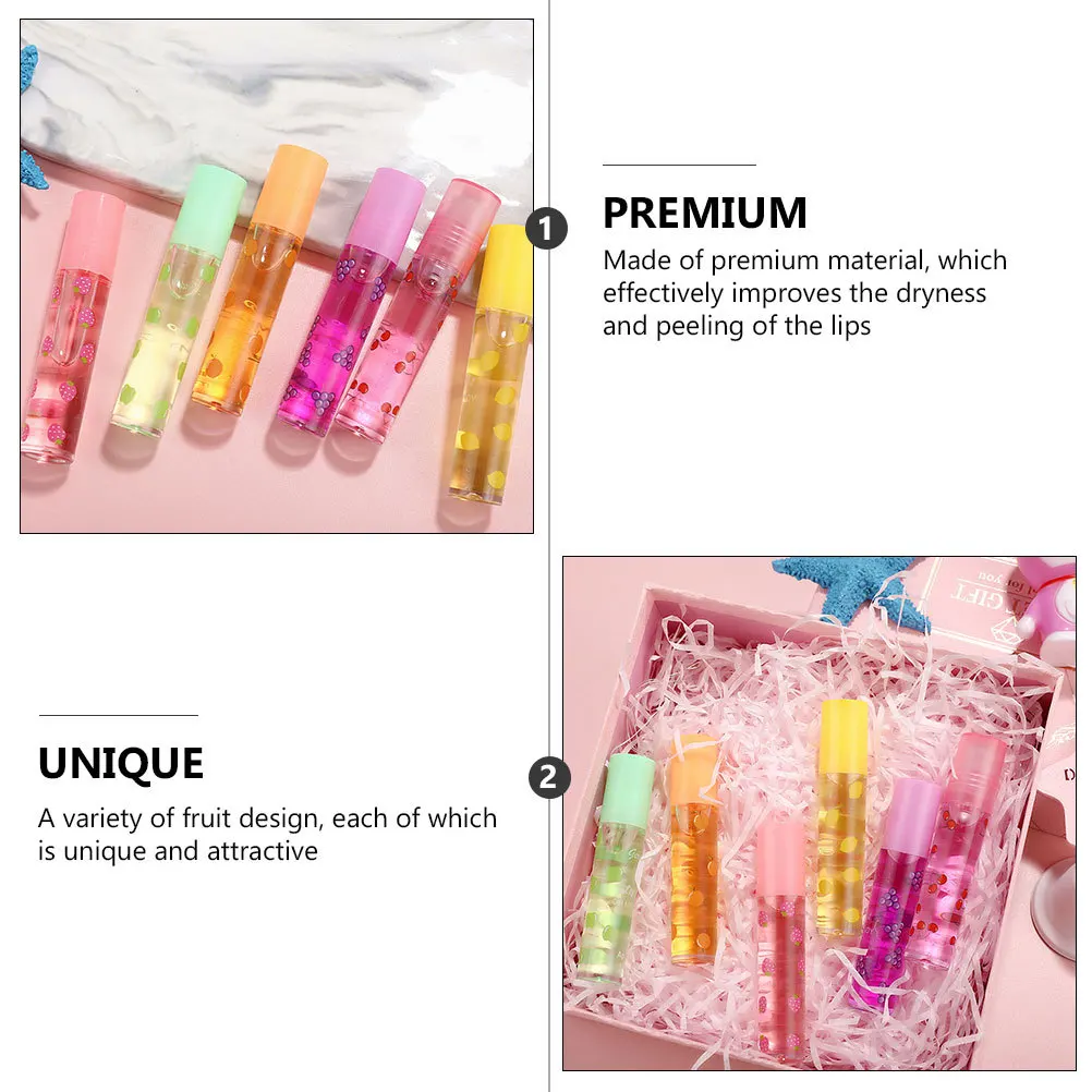 

12Pcs Transparent Colorless Lip Gloss Moisturizing Fruit Liquid Lipstick Protective Lip Care Moisturizing Lipstick