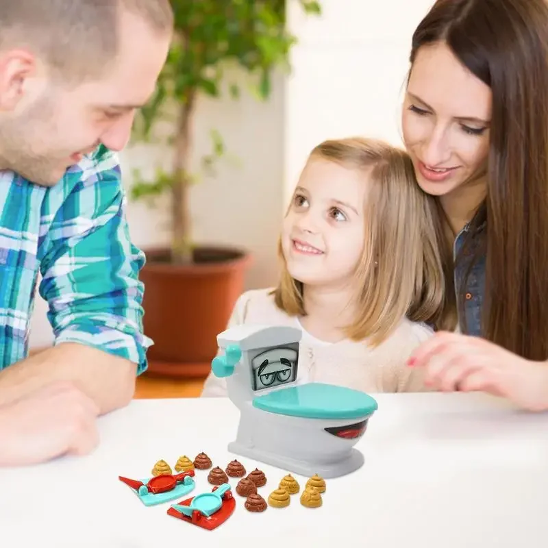 1 Set New Poop Shooter Toy Funny Toilet Toy Family Party Relaxation Parent Child Interactive Game Tabletop Catapult Game Toys
