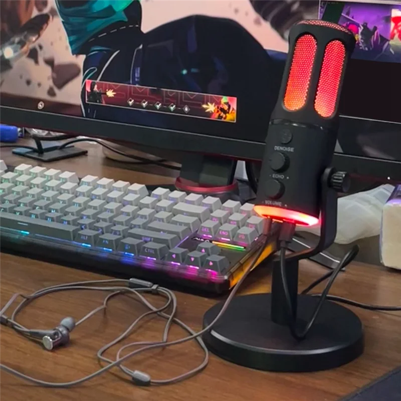 M13K-Professional RGB USB Condenser Computer Microphone For PC, PS4, PS5, Mac& Mobile Phone- Ideal For Recording Streaming