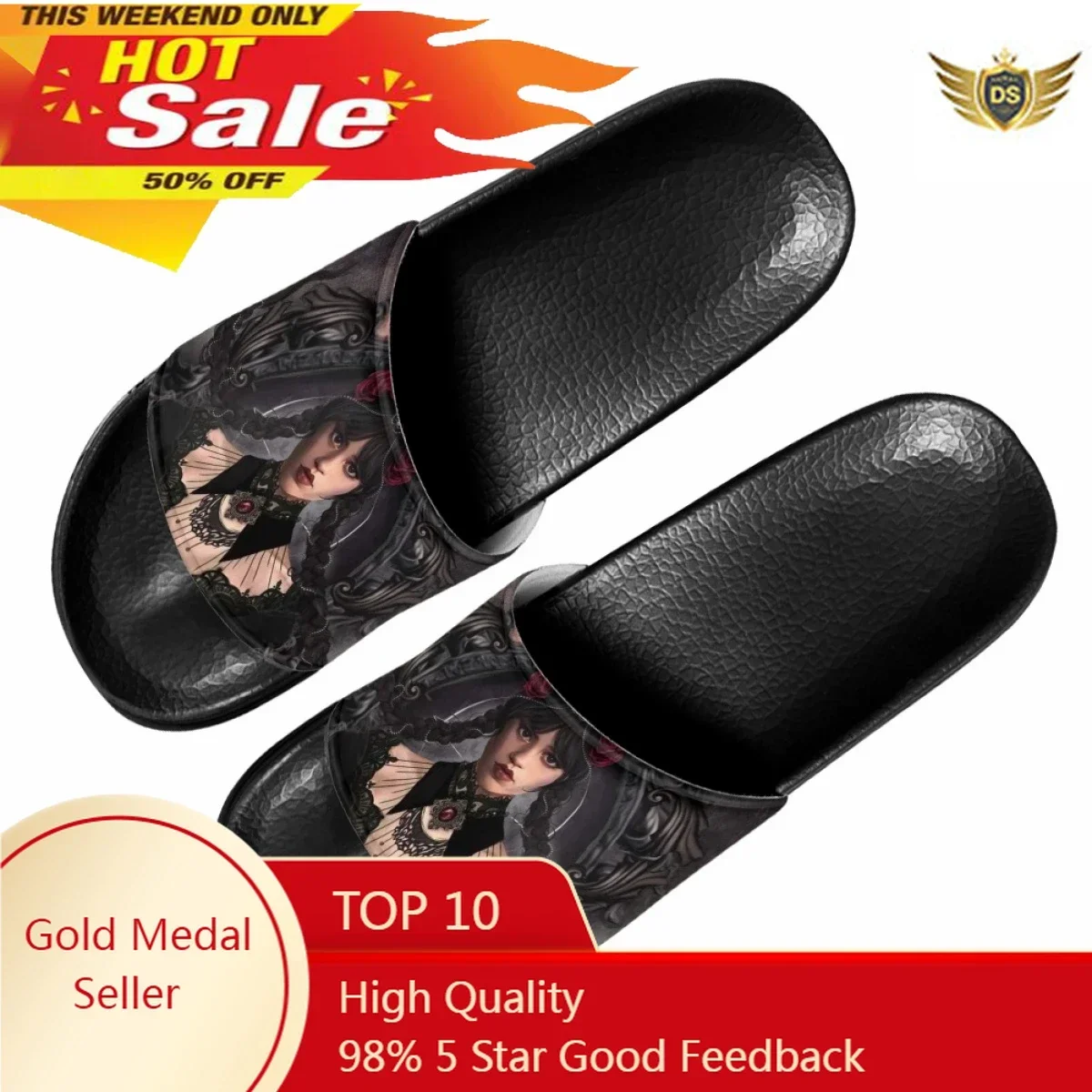 

Wednesday Adams Girls Home Slippers Fashion Summer New Beach Slip On Sandals Couple EVA Light Non-slip Slippers