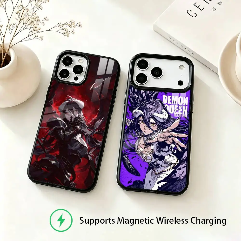 Overlord Albedo gift Phone Case For iPhone18,17,16,15,14,13,12,11 Plus,Pro Supports Magnetic Wireless Charging