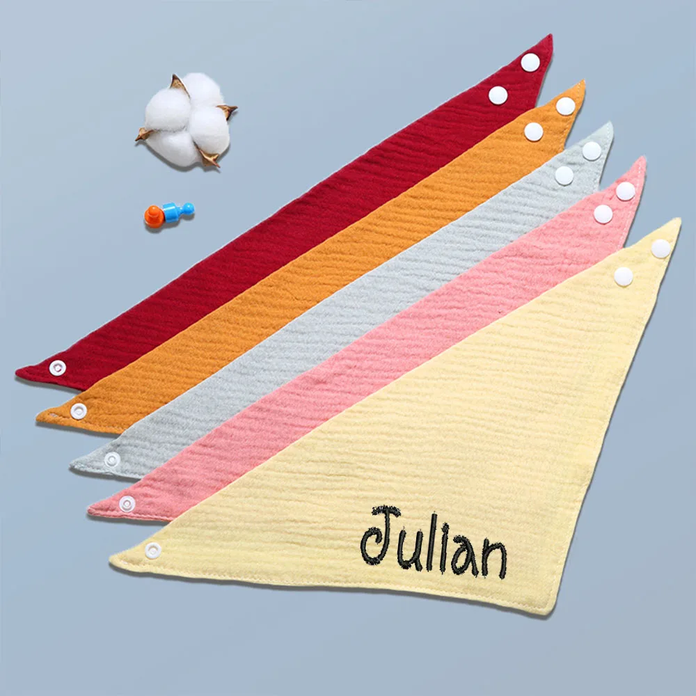 

Personalized Custom Of Baby Pure Cotton Gauze Triangular Scarf For Children's Eating Bibs, Soft And Absorbent Baby Saliva Towel