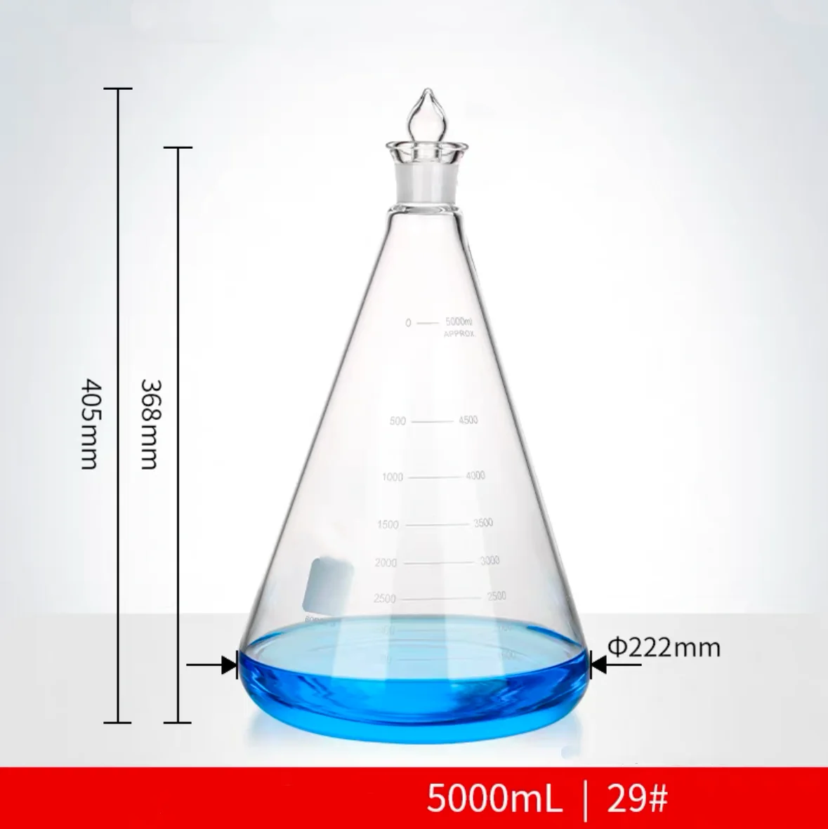 

5000ml Standard Ground Mouth 29# /34# Iodine Triangle Flask, Experimental Glassware