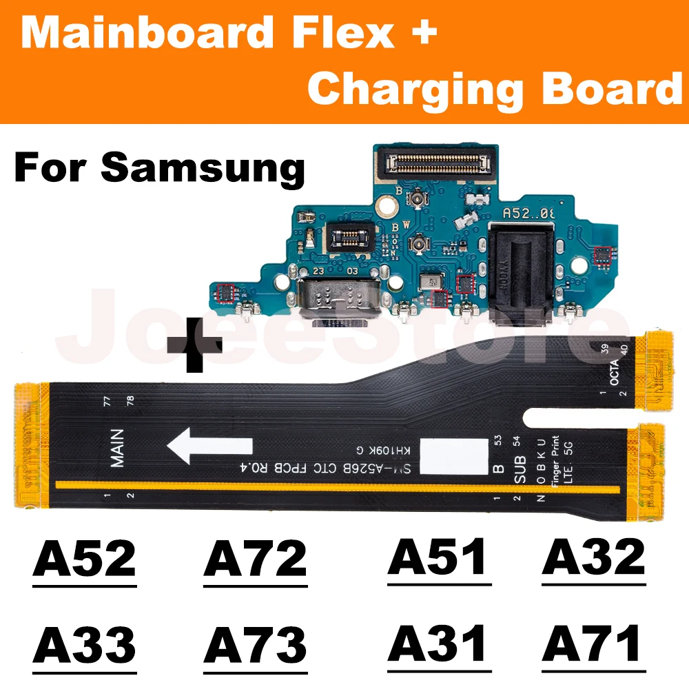 Fast Charger Main Charging Port Board For Samsung A52 A72 A73 A51 A71 A53 A33 A21S Motherboard Connect USB Dock Flex Cable