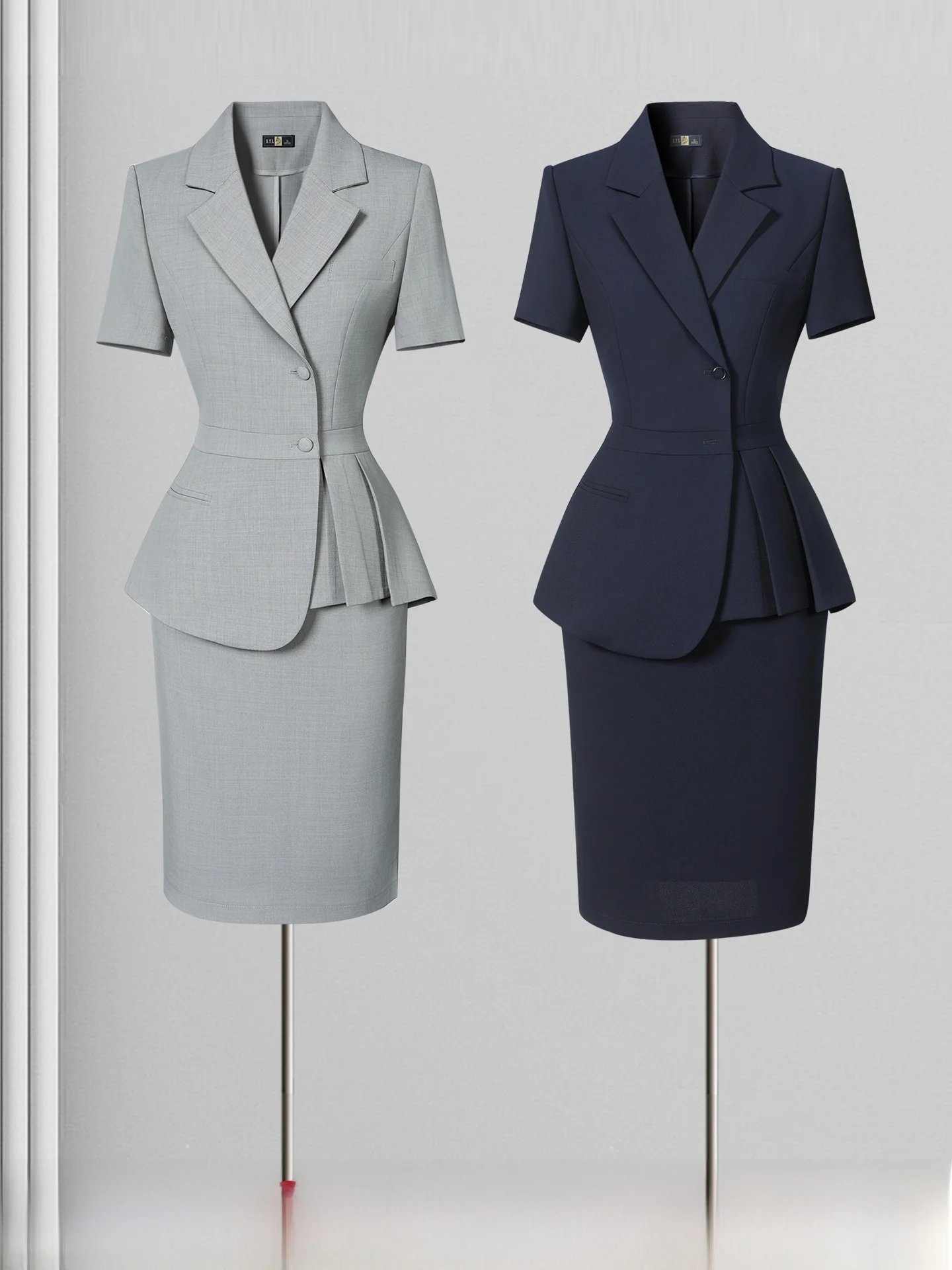 

Summer Thin Short Sleeve Professional Suit Set Women's Businesswear Hotel Sales Office Jewelry Store Work Uniform Elegant Lad...
